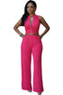 Rosy Belted Wide Leg Jumpsuit